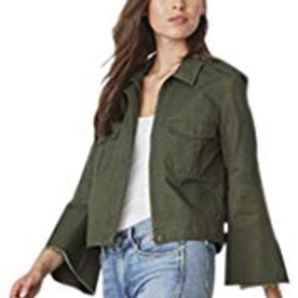 BB Dakota Jackets & Blazers - (BB Dakota) Jennie Olive Green Cropped Jacket